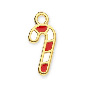 Breloques en m&eacute;tal DQ connecteur canne &agrave; sucre Dor&eacute;-blanc-rouge (sans nickel)