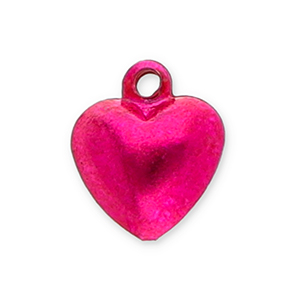 Breloques en m&eacute;tal petites cloches c&oelig;ur Fuchsia