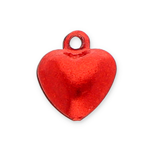 Breloques en m&eacute;tal petites cloches c&oelig;ur Rouge