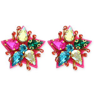 Boucles d'oreilles tendance &eacute;toile Multicolore