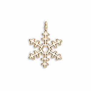 Breloques en m&eacute;tal flocon de neige Dor&eacute;-blanc