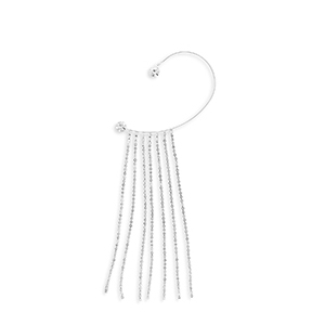 Boucles d'oreilles en laiton Eco-brass&reg; ear cuff avec strass Argent&eacute;-cristal