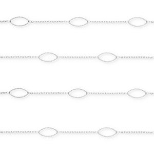 Appr&ecirc;ts en acier Inox cha&icirc;ne maille jaseron ovale Argent&eacute;