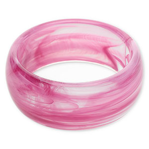 Bracelets jonc en r&eacute;sine Violet aubergine-blanc