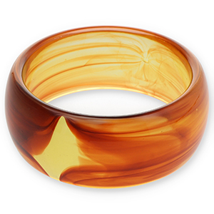 Bracelets jonc en r&eacute;sine Transparent marron ambre