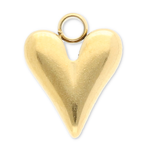 Breloques en acier Inox coeur Dor&eacute;