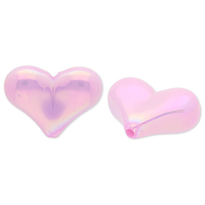 Perles acryliques c&oelig;ur Violet lilas-AB coating