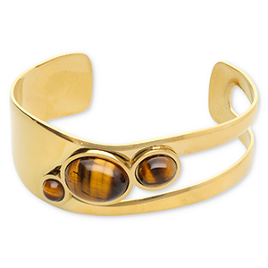 Bracelets en acier Inox jonc Dor&eacute;-marron dor&eacute;