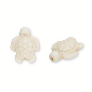 Perles en c&eacute;ramique tortue Beige ivoire