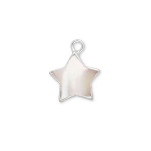 Perles d'eau douce breloque &eacute;toile Argent&eacute;-Blanc naturel