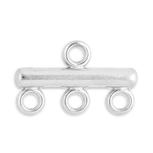 Appr&ecirc;ts en acier Inox breloques avec 3 anneaux Argent&eacute;