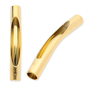 Perles en acier Inox tube Dor&eacute;