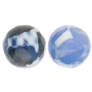 Perles en pierre naturelle Calc&eacute;doine 8&nbsp;mm Bleu-blanc