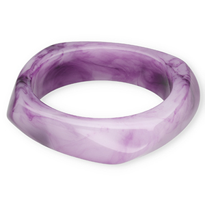 Bracelets jonc en r&eacute;sine Violet