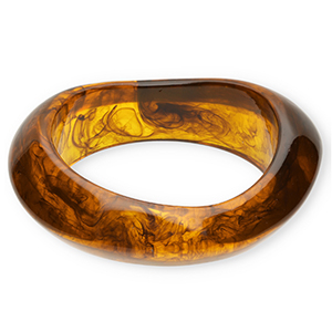 Bracelets jonc en r&eacute;sine Transparent marron ambre
