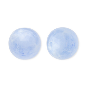 Perles acryliques 12 mm rond Bleu-marbr&eacute;