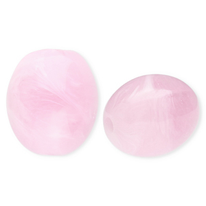 Perles acryliques ovale Rose-marbr&eacute;