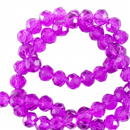 Perles &agrave; facettes 6x4mm disque Heishi Violet tillandsia