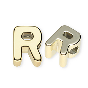 Perles acryliques alphabet lettre R Dor&eacute;