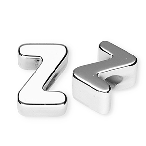 Perles acryliques alphabet lettre Z Argent&eacute;