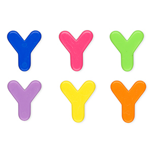 Perles acryliques alphabet lettre Y Multicolore