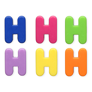 Perles acryliques alphabet lettre H Multicolore