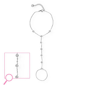 Bracelets en acier Inox Argent&eacute;-cristal