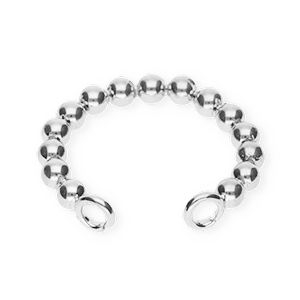 BY31&reg; Boucles d'oreilles en acier inox ear cuff boules avec 2 anneaux Argent&eacute;