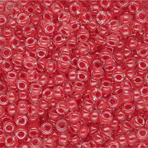 Perles de rocailles Miyuki 8/0 Dark Coral Lined Crystal 8-0226