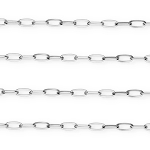Colliers en acier Inox cha&icirc;ne maille Argent&eacute;