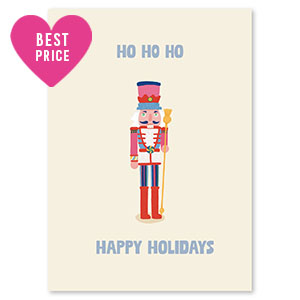 Cartes &agrave; bijoux "HO HO HO" Blanc cass&eacute;-rouge-bleu