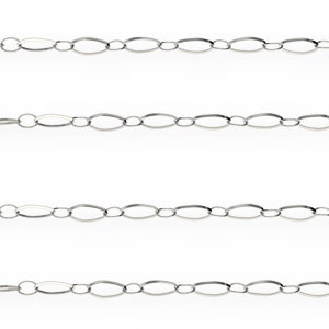 Appr&ecirc;ts en acier inox cha&icirc;ne maille jaseron maillons argent&eacute;