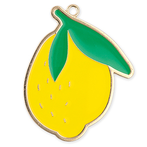 Breloques en m&eacute;tal citron Dor&eacute;-jaune-vert