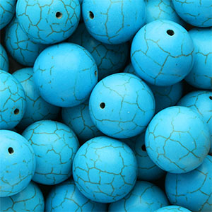 Perles en c&eacute;ramique 20&nbsp;mm Bleu