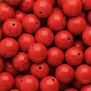 Perles en c&eacute;ramique 16&nbsp;mm Rouge