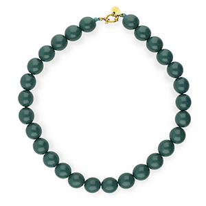 BY31&reg; Colliers en perles acryliques 16mm brillant Mediterranea green 19-4517 TCX-dor&eacute;
