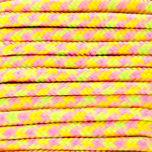 Paracorde tendance 6 mm Jaune-rose clair-vert lime
