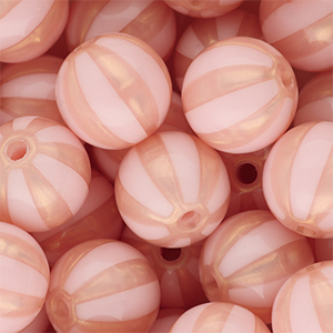 DQ&reg; Perles acryliques 16 mm avec ray&eacute;es Rose clair-rose p&ecirc;che