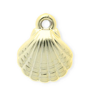 Pendentifs acryliques coquillage Dor&eacute;