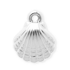 Pendentifs acryliques coquillage Argent&eacute;