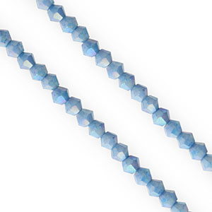 Perles &agrave; facettes bicone 4&nbsp;mm Bleu fonc&eacute;-AB coating