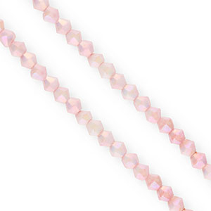 Perles &agrave; facettes bicone 4&nbsp;mm Rose clair-AB coating