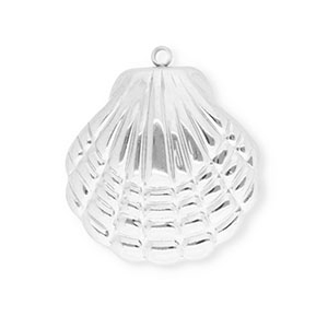 Breloques en acier Inox coquille Argent&eacute;