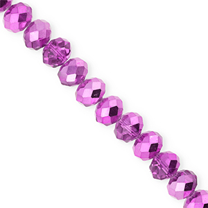 Perles &agrave; facettes 8x6&nbsp;mm disque Heishi Violet orchid&eacute;e-pearl shine coating