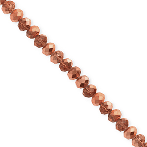 Perles &agrave; facettes 4x3&nbsp;mm disque Heishi Dor&eacute; ros&eacute;-pearl shine coating