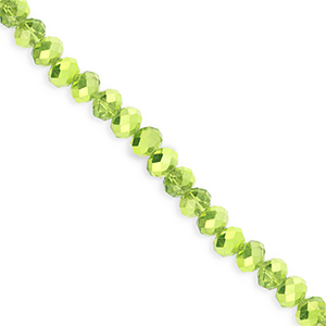 Perles &agrave; facettes 4x3&nbsp;mm disque Heishi Vert-pearl shine coating