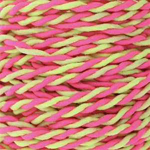 Fil &eacute;lastique color&eacute; 2.5&nbsp;mm Rose n&eacute;on-jaune n&eacute;on