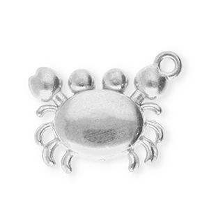 Breloques en acier Inox crabe Argent&eacute;