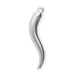 Breloques en acier Inox corne porte-bonheur Argent&eacute;