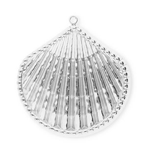 Breloques en acier Inox coquillage Argent&eacute;